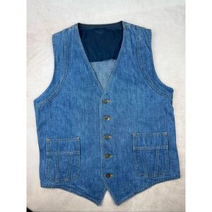 Vintage 1970s Lee Denim Vest Men’s Medium Western Cowboy